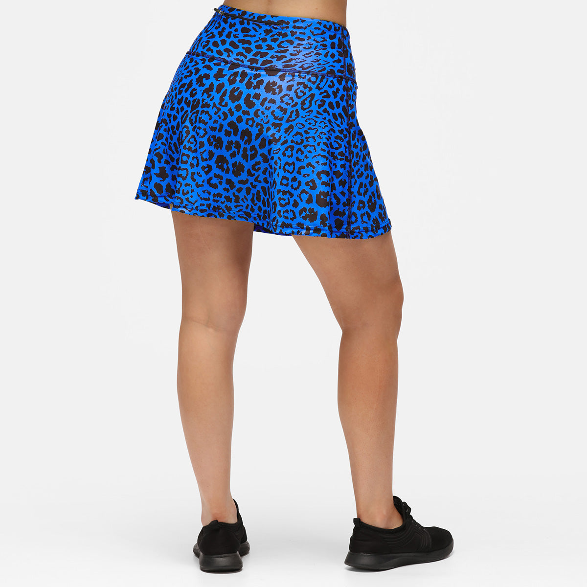 Cobalt Blue Cat Print Skort - Women's Stretchy Tennis Skirt with Shorts for Golf, Running & Casual Wear