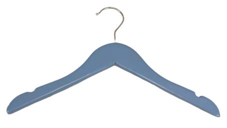 100 Pack Blue Wooden Clothes Hangers for Kids - Durable Children's Coat Hangers with Non-Slip Finish - Perfect for Nursery, Closet Organization & Toddler Wardrobe Storage