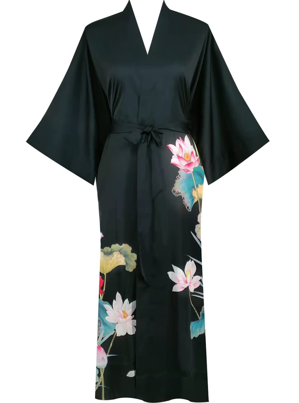 Women's Satin Kimono Robe - Soft Bathrobe & Loungewear for Spa, Sleepwear & Relaxation at Home