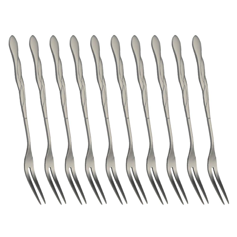 DOITOOL 10-Pack Reusable Stainless Steel Fruit Forks - Elegant Fruit Picks for Party Platters, Cheese Boards, and Dessert Displays - Perfect for Weddings, Baby Showers, and Cocktail Parties