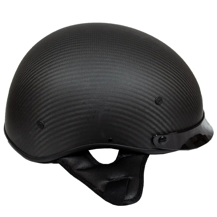 VOSS 707 Cruise Carbon Fiber Motorcycle Half Helmet - Lightweight Matte Black DOT Approved for Men & Women - Perfect for Cruiser, Touring & Urban Riding