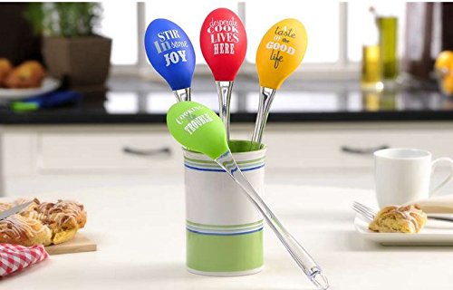 Premium Nylon & Silicone Mix Cooking Spoons - Heat Resistant, BPA-Free Kitchen Utensils (Red) - Perfect for Baking, Stirring, and Serving Hot Dishes