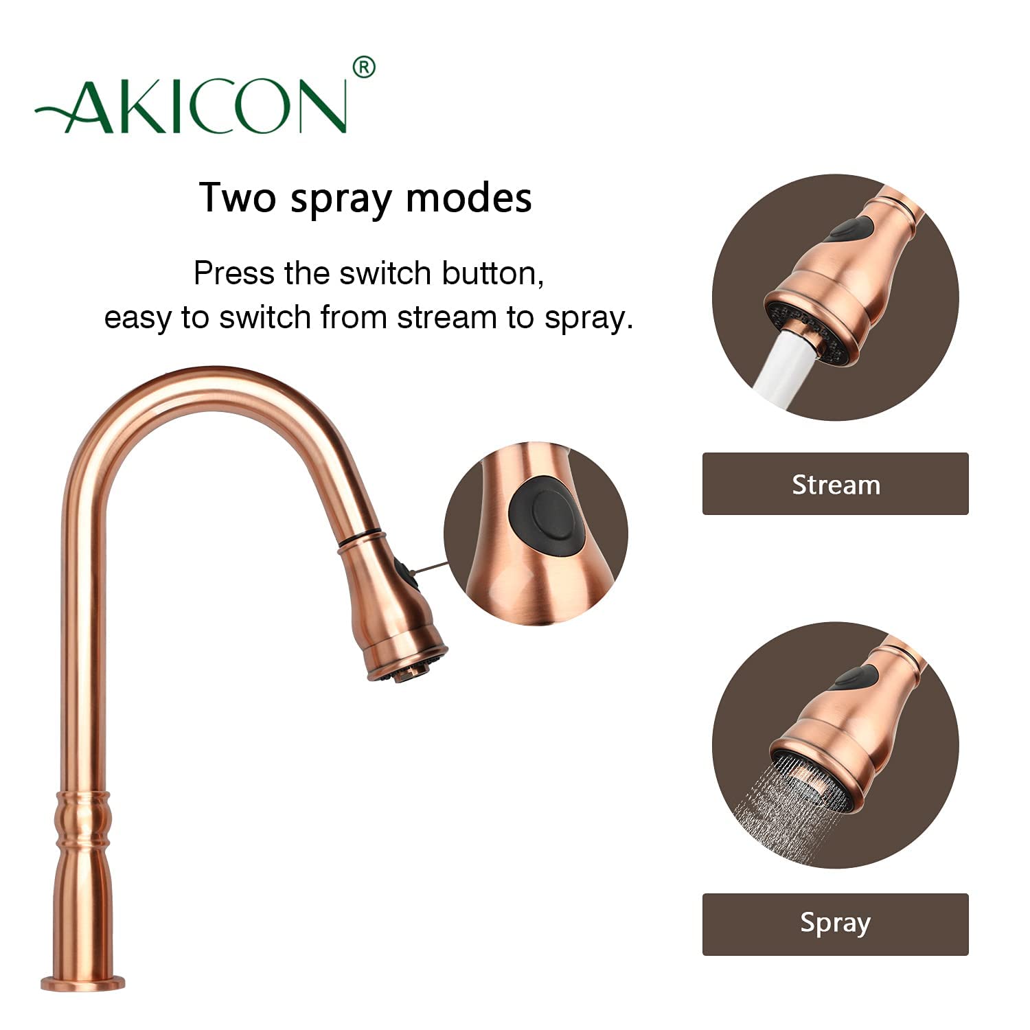 Akicon High Arc Pull Down Kitchen Faucet with Sprayer - Perfect for Modern Kitchens
