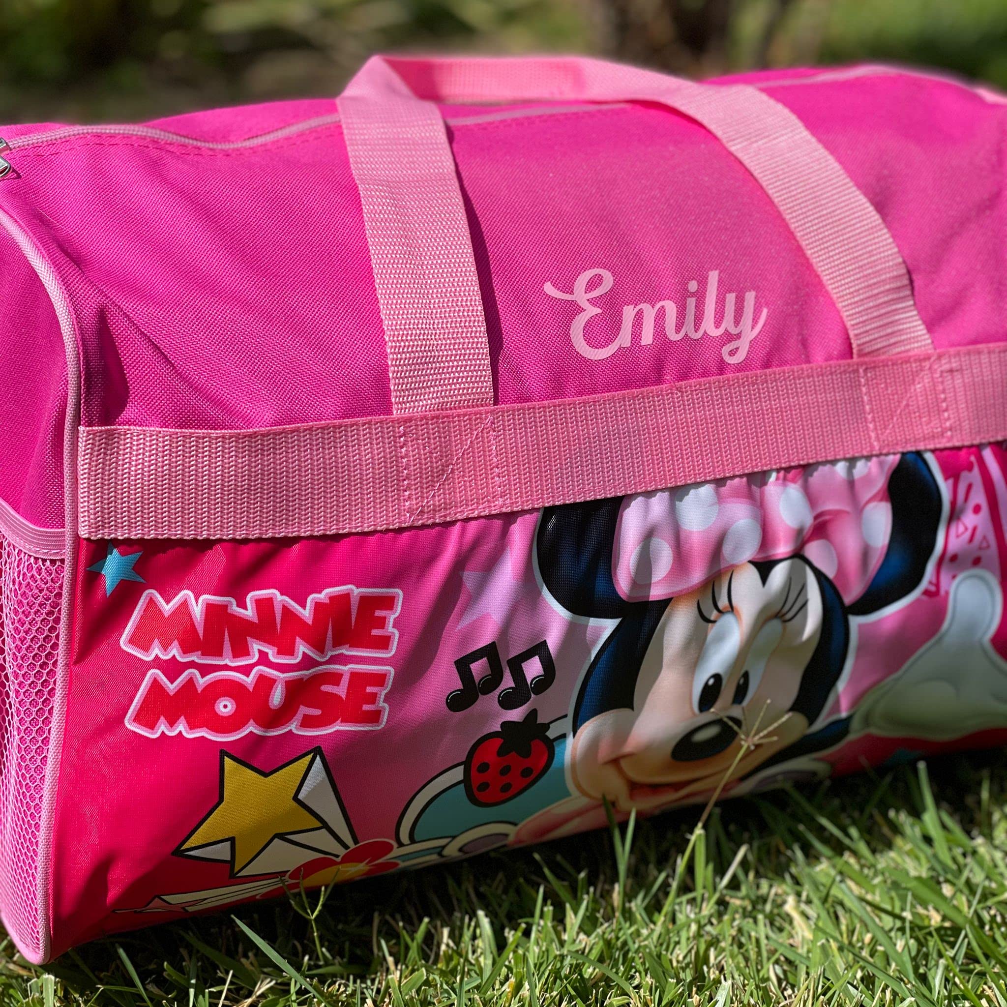 Personalized Licensed Kids Duffel Bag - Minnie Mouse Design for School, Sports & Travel - Disney Character Backpack for Girls & Boys