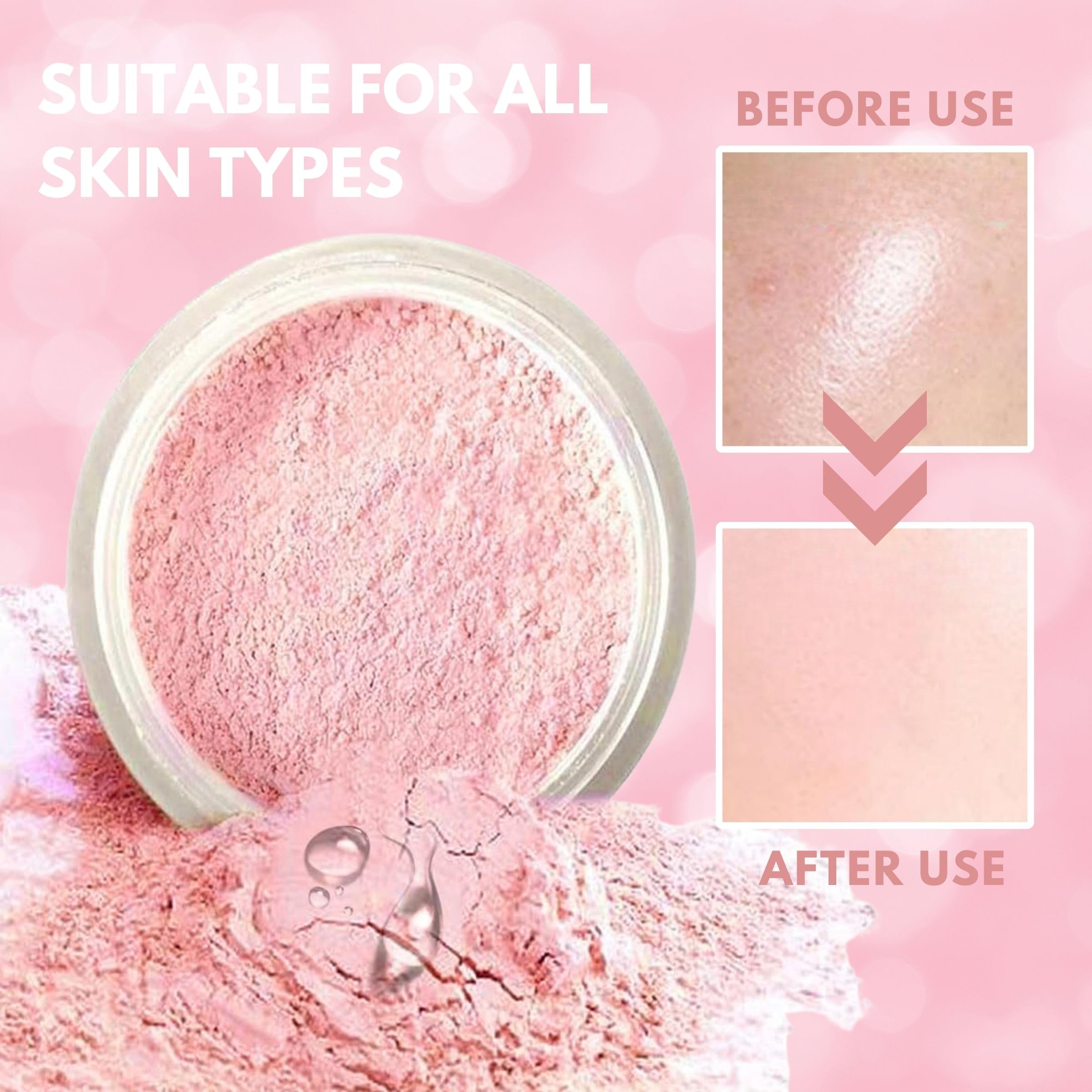 Luminance Milano Pink Setting Powder - Beauty Blurring Powder for All Skin Tones (04#) | Matte Finish & Oil Control | Perfect for Daily Makeup & Photo Shoots