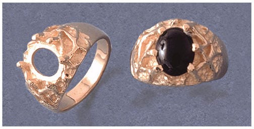 Solid Sterling Silver or 14kt Gold 12x8mm 20x15mm Oval Cabochon Blank Men's Ring Shank Setting - Size 9 & 11 (163-035/143-035) - Perfect for Jewelry Making, Custom Rings & Handcrafted Gifts