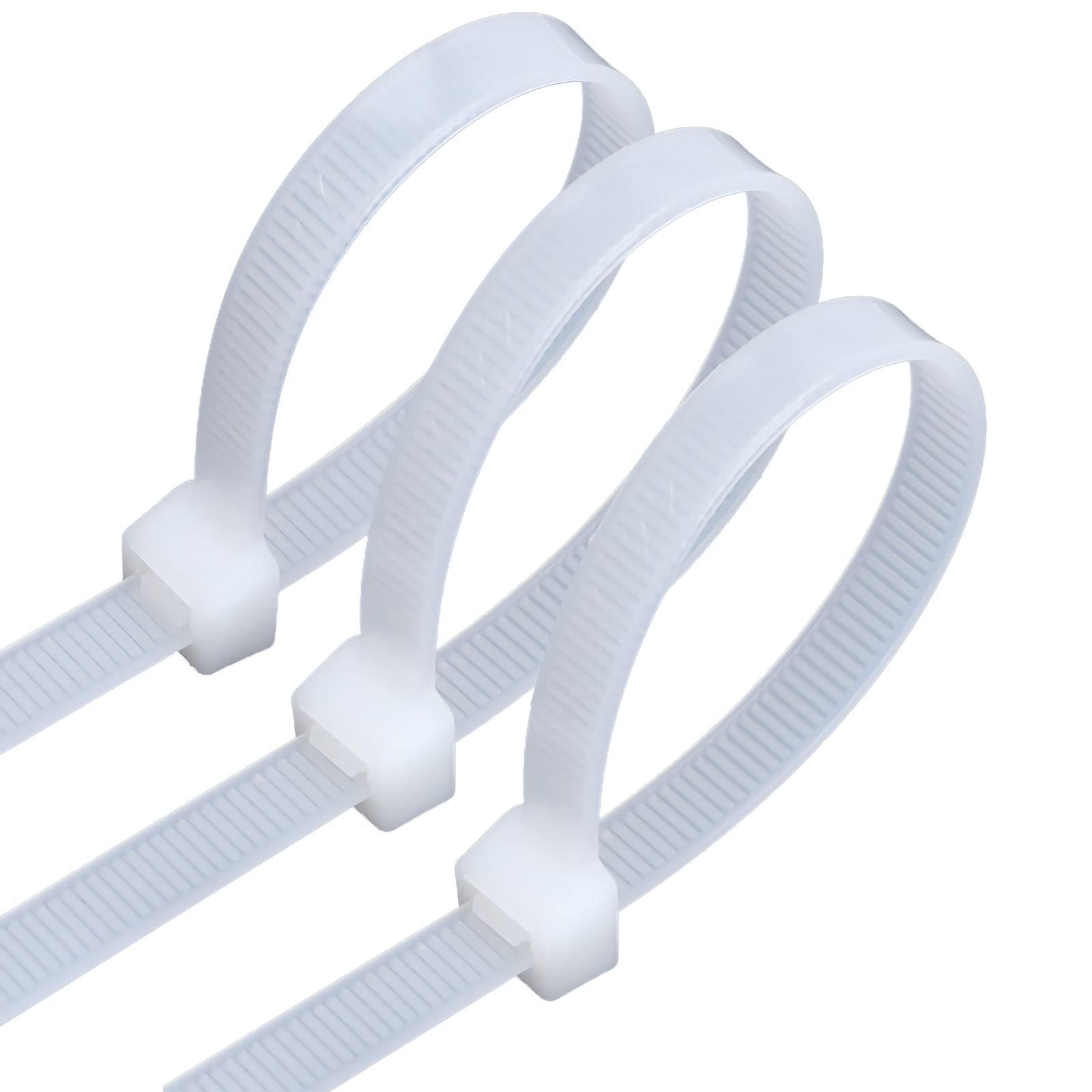 Heavy Duty 18-Inch White Cable Ties - 60 Pack with 120 lbs Tensile Strength for Outdoor, Electrical, and Industrial Use - Secure Wires, Bundles, and Pipes