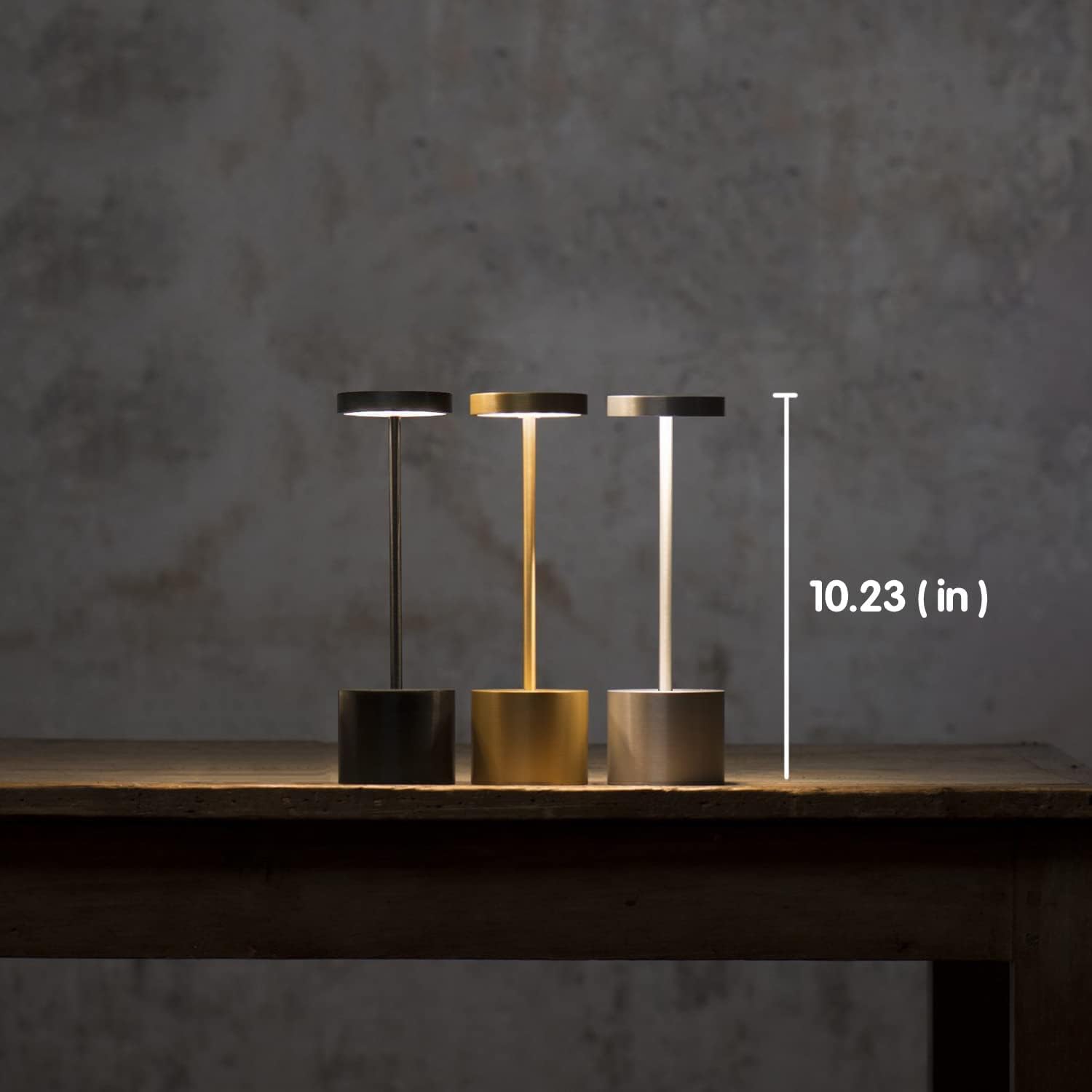 Rechargeable Cordless Table Lamp with 5000mAh Battery - Portable LED Desk Light with Dimmer, Gold - Perfect for Restaurants, Patio, Outdoor, Camping & Home Decor