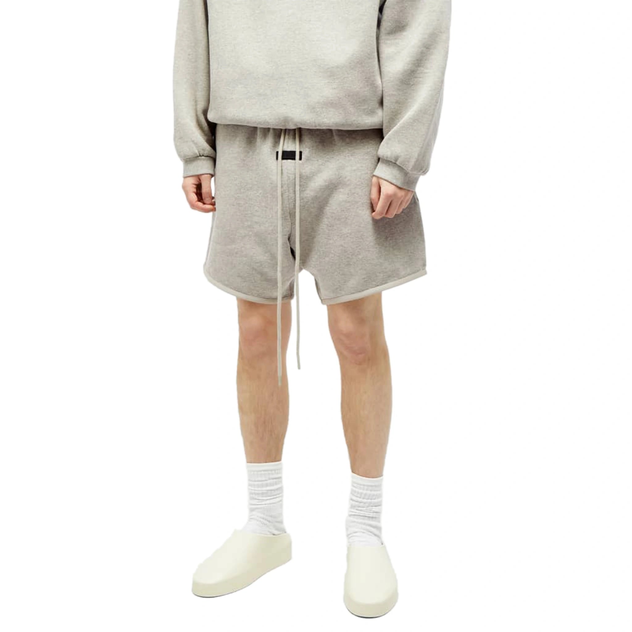 Fear of God Essentials Dark Heather Oatmeal Shorts for Men | FW23 Collection | Casual Summer Wear & Gym Shorts | Comfortable Streetwear Fashion