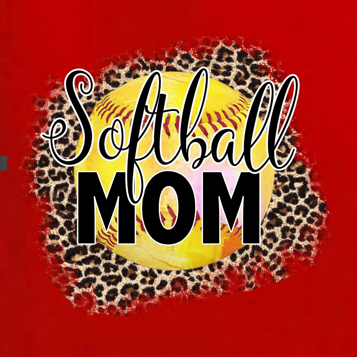 Wild Bobby Softball Mom Animal Print Graphic Sweatshirt - Unisex Crewneck Pullover for Women & Men - Perfect for Sports Games, Team Spirit & Casual Wear