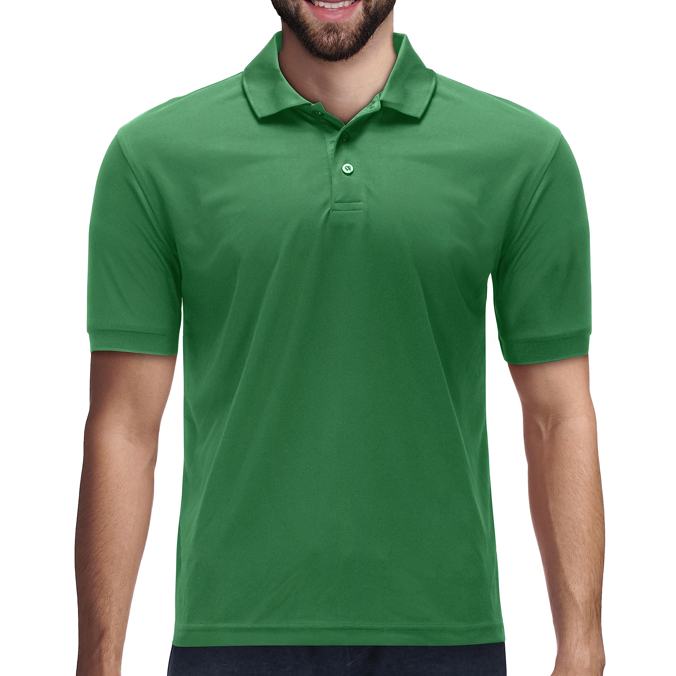 Premium Moisture-Wicking Men's Polo Shirt - Breathable Quick-Dry Performance Tee for Golf, Work & Outdoor Activities