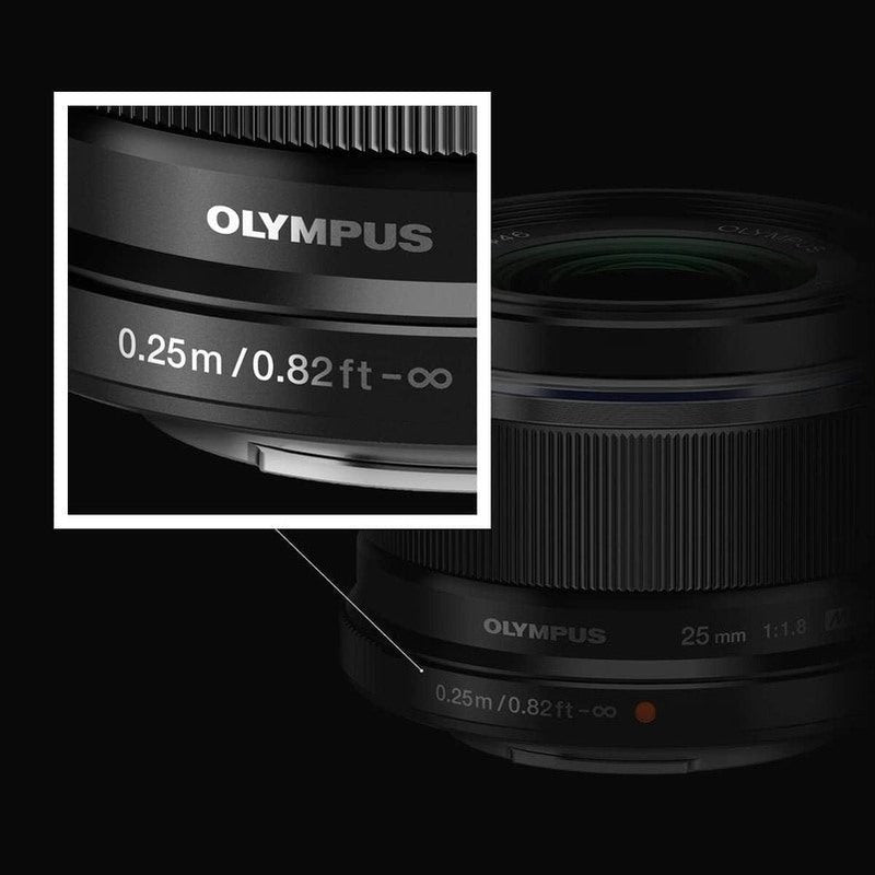 Olympus OM System M.Zuiko Digital 25mm f/1.8 Lens - Fast Prime Lens for Micro Four Thirds Cameras | Perfect for Portraits, Low Light & Street Photography