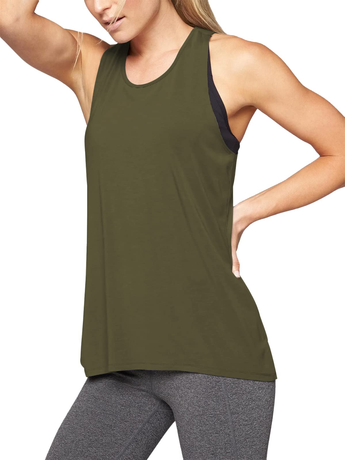 Women's Workout Tops - Mippo Yoga Athletic Tank Tops for Gym, Running & Summer Fitness | Breathable & Comfortable Activewear for Yoga, Pilates & Cardio