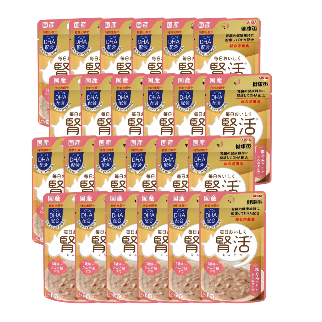 24 Pack Aixia Kenko Pouch 40g Cat Treats - All Ages Supplement for Kittens & Senior Cats | Hydration Boost, Energy Support & Oral Care | 3 Texture Variety | Perfect for Travel, Training & Daily Rewards