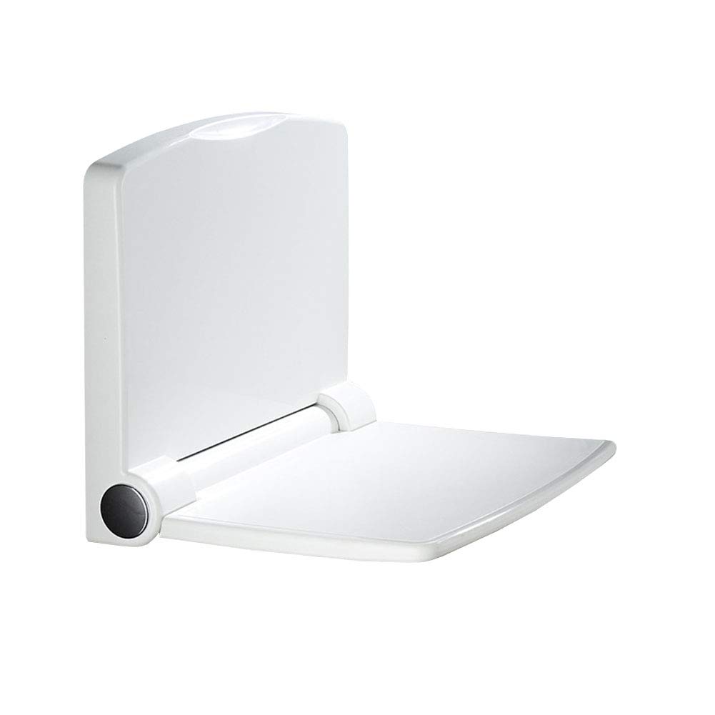 Foldable Wall-Mounted Shower Seat & Shoe Bench - 440 lbs Weight Capacity - White (WDF01) - Perfect for Bathroom, RV, Yacht & Small Spaces - Safety Stool for Elderly & Disabled