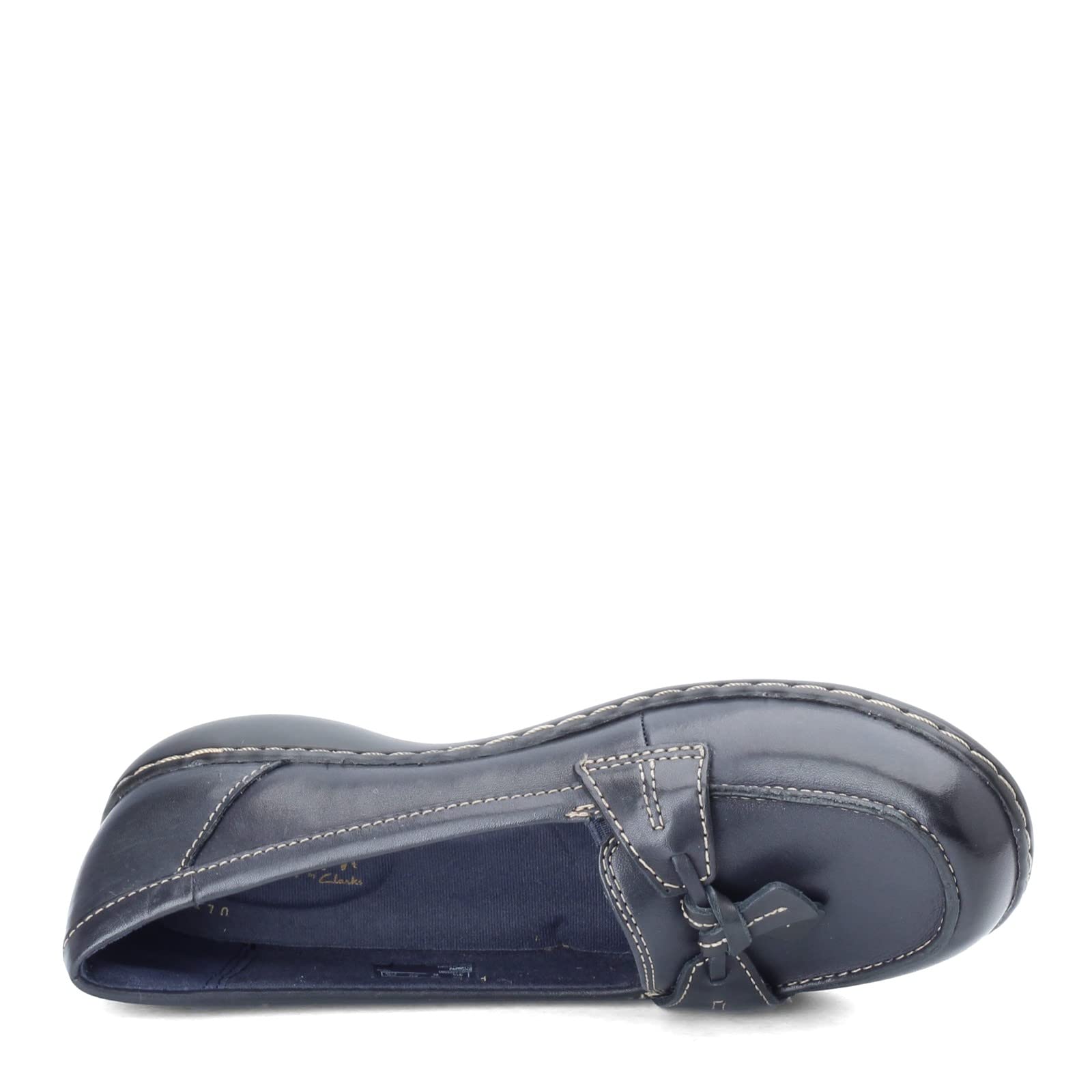 Clarks Women's Ashland Bubble Slip-On Loafers - Navy, 9.5 X-Wide US - Comfortable Casual Shoes for Work & Travel