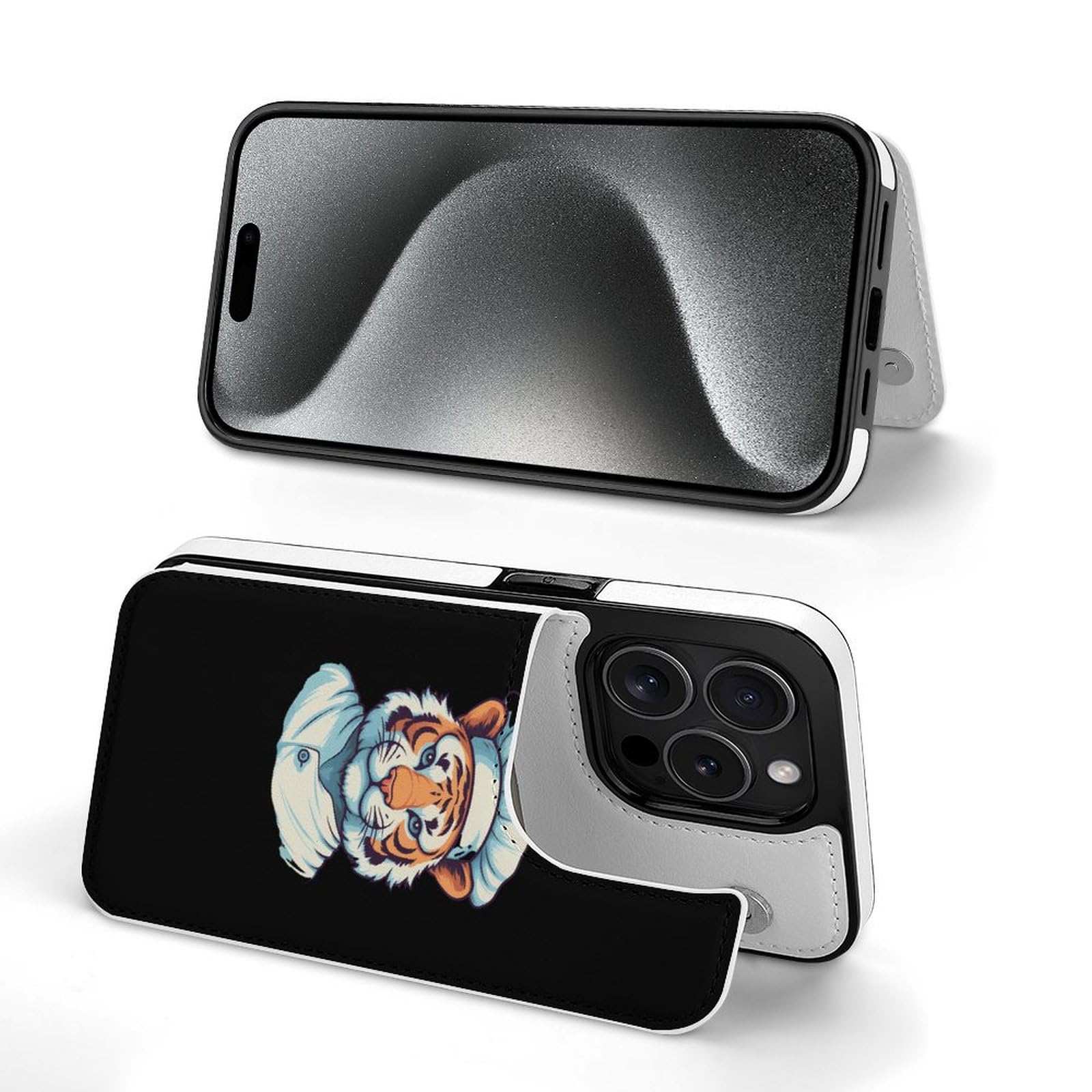 Tiger Chefs Wallet Case - Cute Flip Phone Wallet with Card Holder | Compatible with iPhone & Samsung | Perfect for Work, Travel & Daily Use