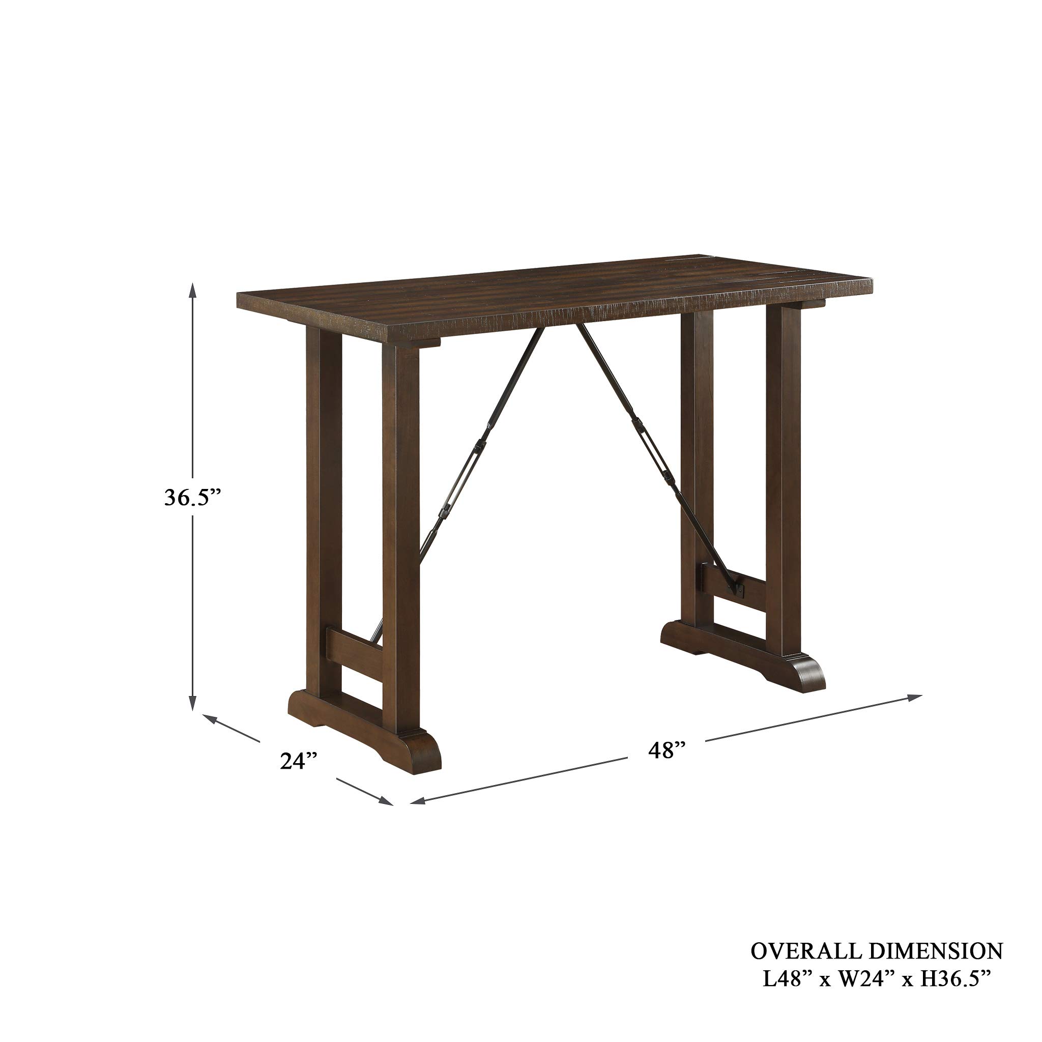 Homelegance 3-Piece Counter Height Dining Set - Brown Cherry Finish - Bar Table & Stools for Kitchen, Breakfast Nook & Small Spaces