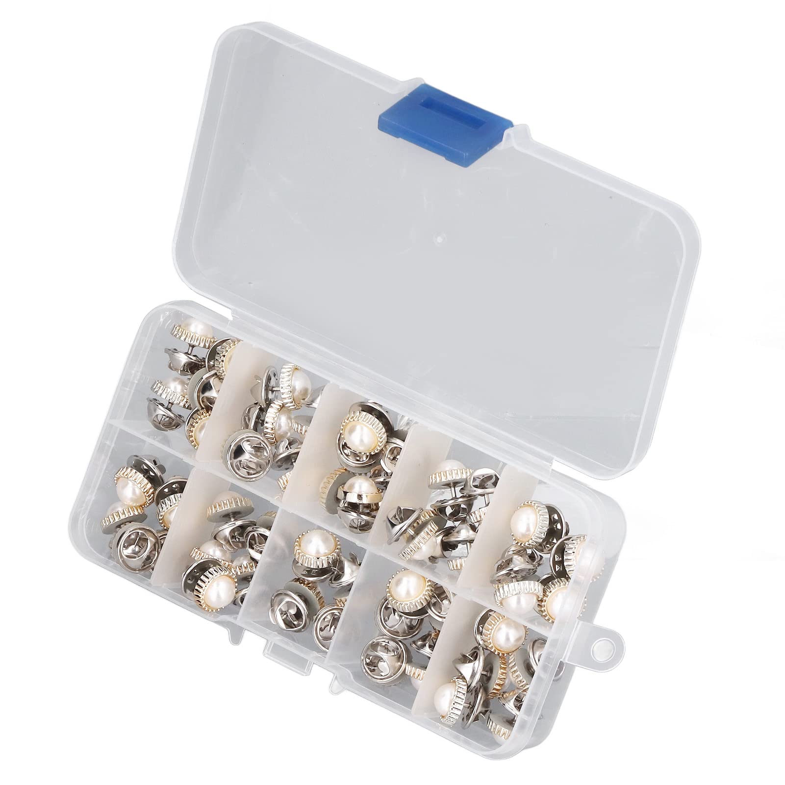 GLOGLOW No Sew Buttons 150Pcs - Pearl Style Plastic/Metal Cover Buttons with Round Teeth for Trousers & Clothing Repair | DIY Fashion Accessories for Jeans, Shirts & Jackets