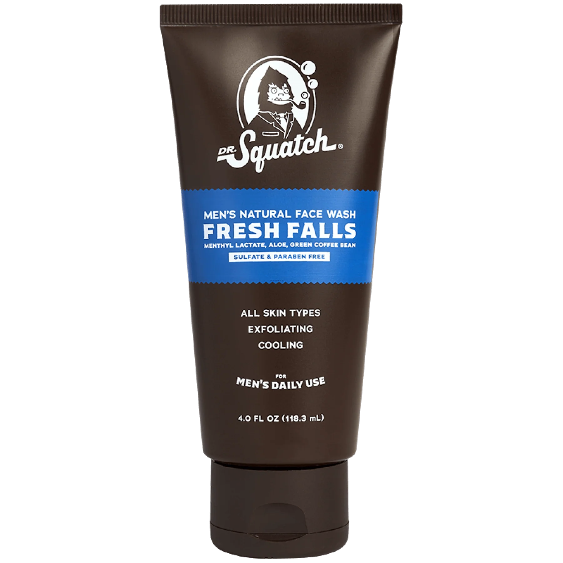 Dr. Squatch Fresh Falls Face Wash for Men - Natural & Hydrating Facial Cleanser - Perfect for Daily Skincare Routine & Post-Workout Refresh