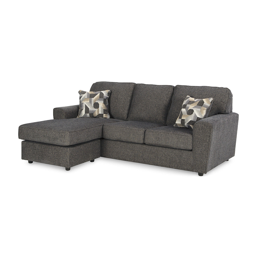 Cascilla Sofa Chaise Lounge - Modern Slate Gray Sectional Couch for Living Room, Family Room & Apartment Decor