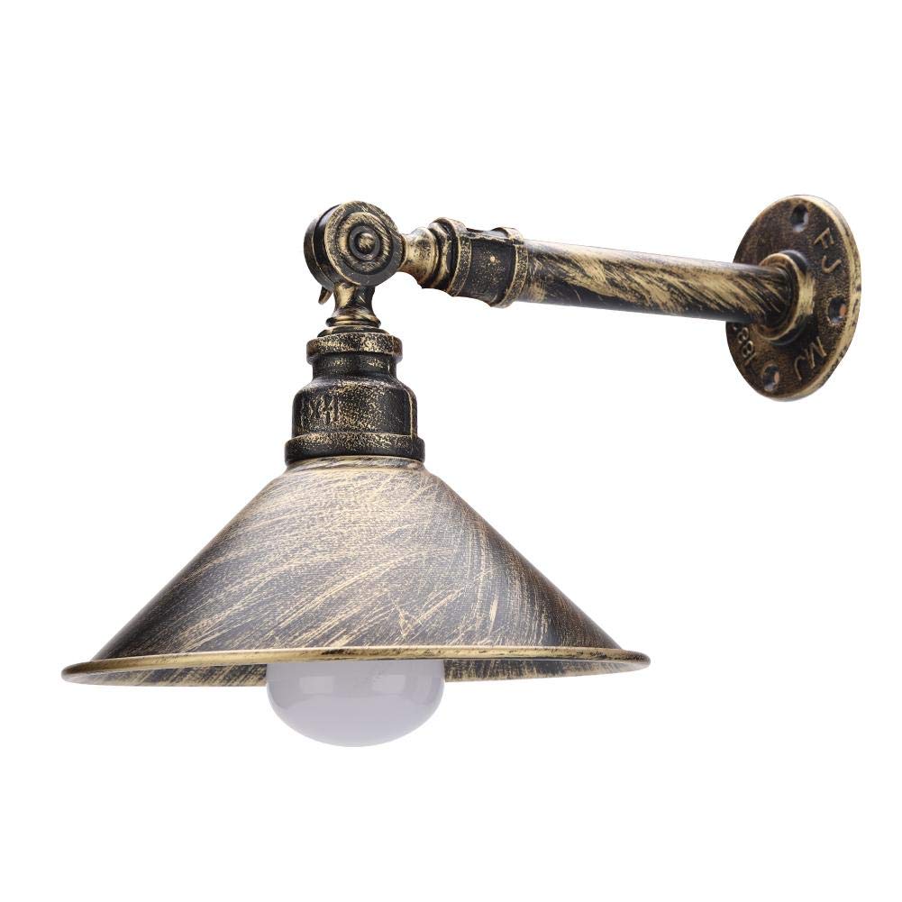 Vintage Industrial Swing Arm Wall Lamp with Plug-in Cord - 90-250V E27 Base UL Listed Pipe Sconce Light Fixture - 1-Light Retro Bedroom Wall Light for Cafe, Bar, Loft & Home Office Decor