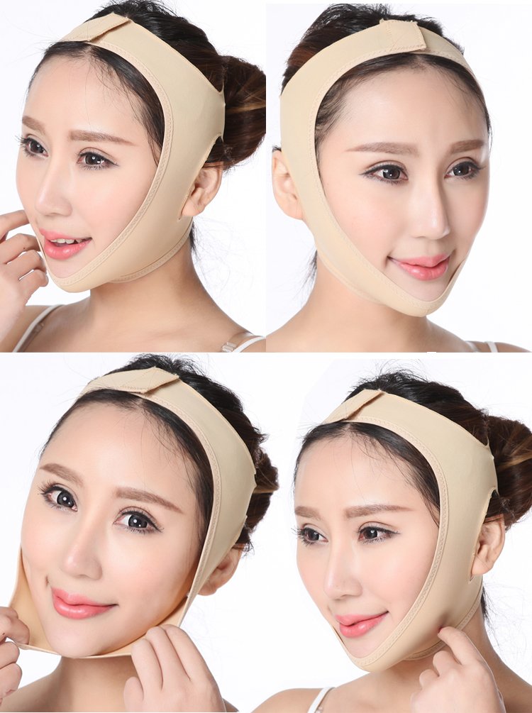 Frackson Beige V-Shape Face Slimming Mask for Women - Double Chin Reducer, Breathable Face Lifting Belt, Anti-Wrinkle & Anti-Aging Facial Strap (XL Size) | Perfect for Home Spa, Self-Care Routines & Travel