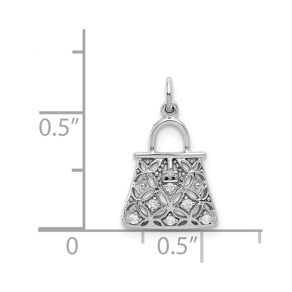 14K White Gold Diamond Purse Charm - Elegant Jewelry Accessory for Handbags, Wallets & Gifts | Perfect for Women's Fashion & Special Occasions