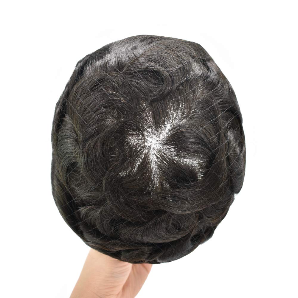 Premium Men's Toupee Human Hair Replacement System - 6x9 Fine Mono Base, Natural Hairline, Breathable & Durable - Jet Black 110% Density - Ideal for Daily Wear, Special Occasions & Hair Loss Solutions