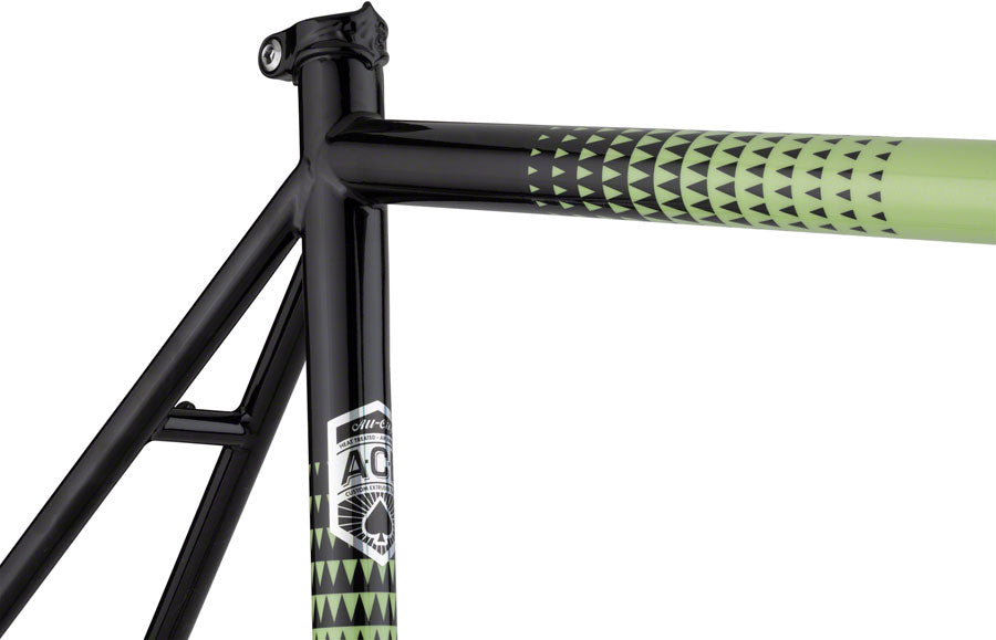 All City Zig Zag Steel Frameset 700c - Honeydew Bling 55cm Road Bike Frame for Urban Commuting & Gravel Riding