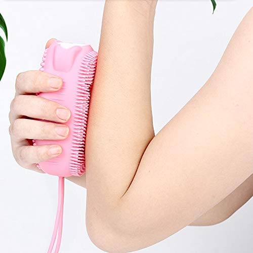 Premium Silicone Body Scrubber & Massage Brush with Built-in Shampoo Dispenser - Exfoliating Shower Brush for Men, Women & Kids - Soft Bath Accessories for Spa-like Skin Care at Home (Ideal for Sensitive Skin & Daily Exfoliation)