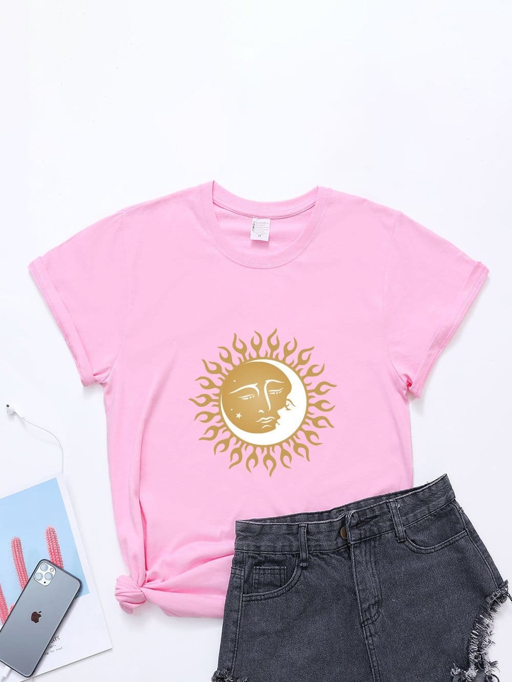 Lovevop Women's Casual Art Printed Crew Neck T-Shirt - Stylish & Comfortable for Everyday Wear, Outings & Casual Events