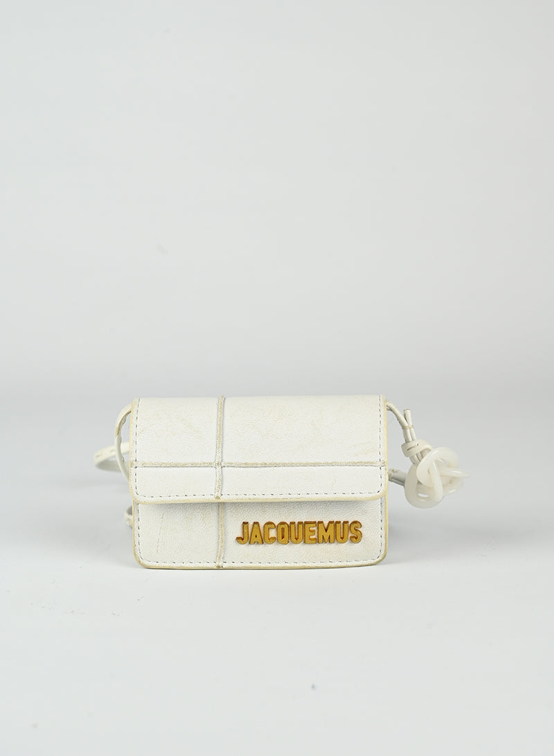 Jacquemus Mini Le Bello White Leather Crossbody Bag - Perfect for Parties, Dates & Everyday Use