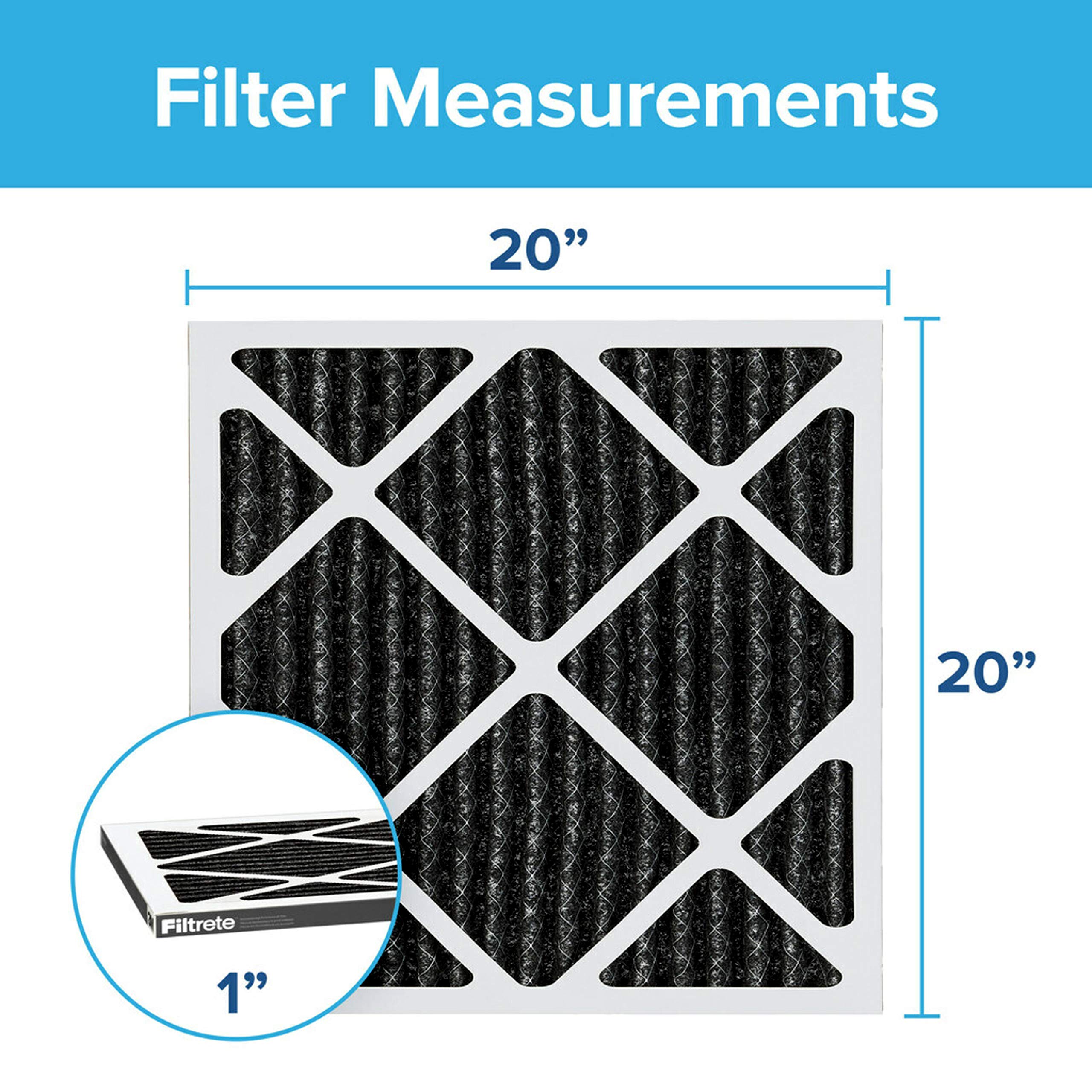 Filtrete 20x20x1 Air Filter MPR 1200 MERV 11 - 6 Pack Allergen Defense & Odor Reduction Pleated HVAC Filters (3-Month Replacement) for Home, Office & Bedroom Air Purification