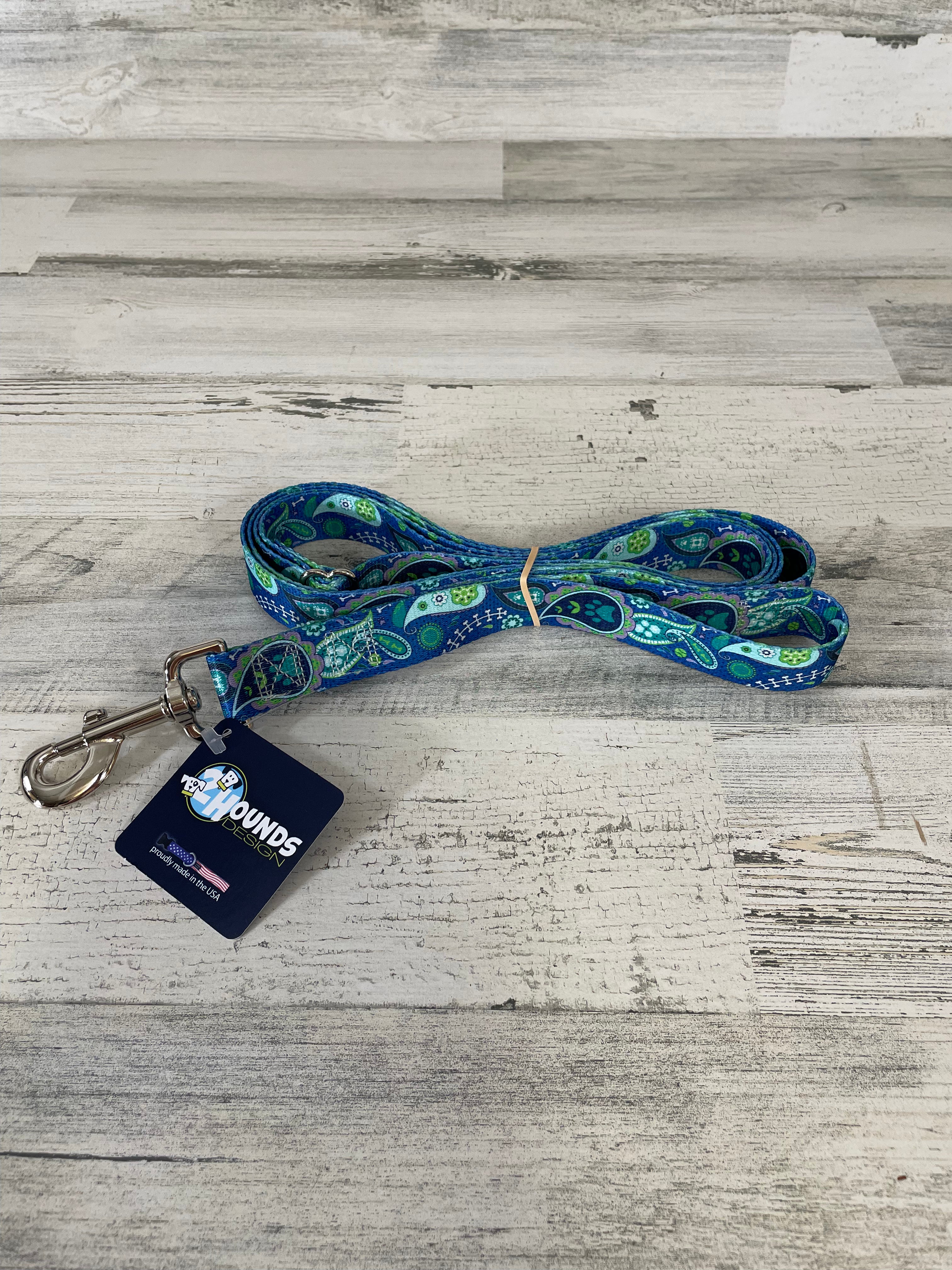 Paw Paisley 1 Inch 6 Feet Dog Leash - Durable Nylon Pet Leash for Small Medium Dogs, Walking, Training & Outdoor Adventures