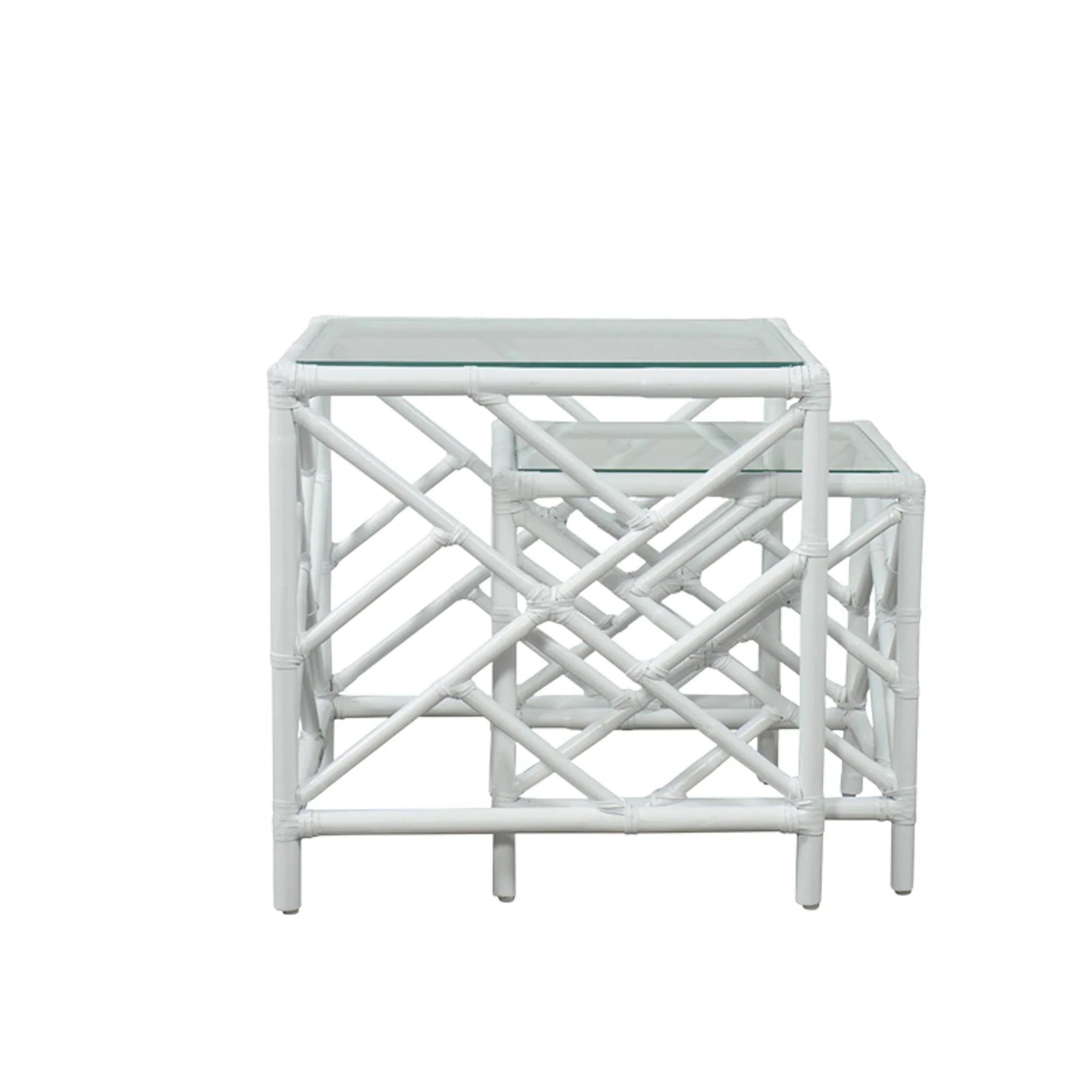 Chippendale Style Nesting Tables - Set of 3 Vintage Inspired End Tables for Living Room, Bedroom & Office - Space Saving Accent Furniture with Classic Carved Wood Design