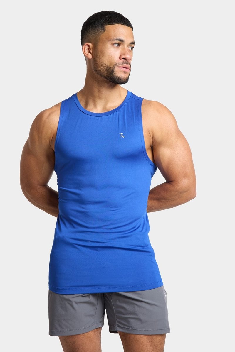 Electric Blue Workout Tank Top for Women - Breathable & Moisture-Wicking Gym Shirt for Yoga, Running & Fitness Training