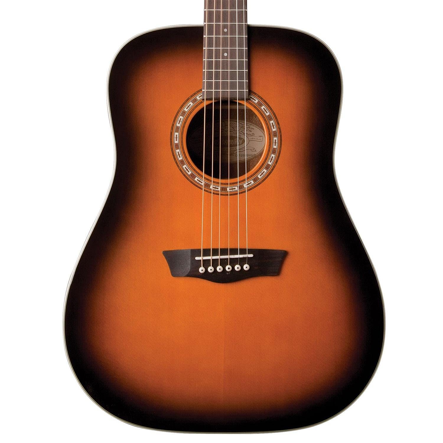 Washburn WD7SATB-A 6-String Acoustic Guitar for Right-Handed Players - Natural Finish, Spruce Top, Mahogany Back & Sides - Perfect for Beginners, Campfires & Live Performances