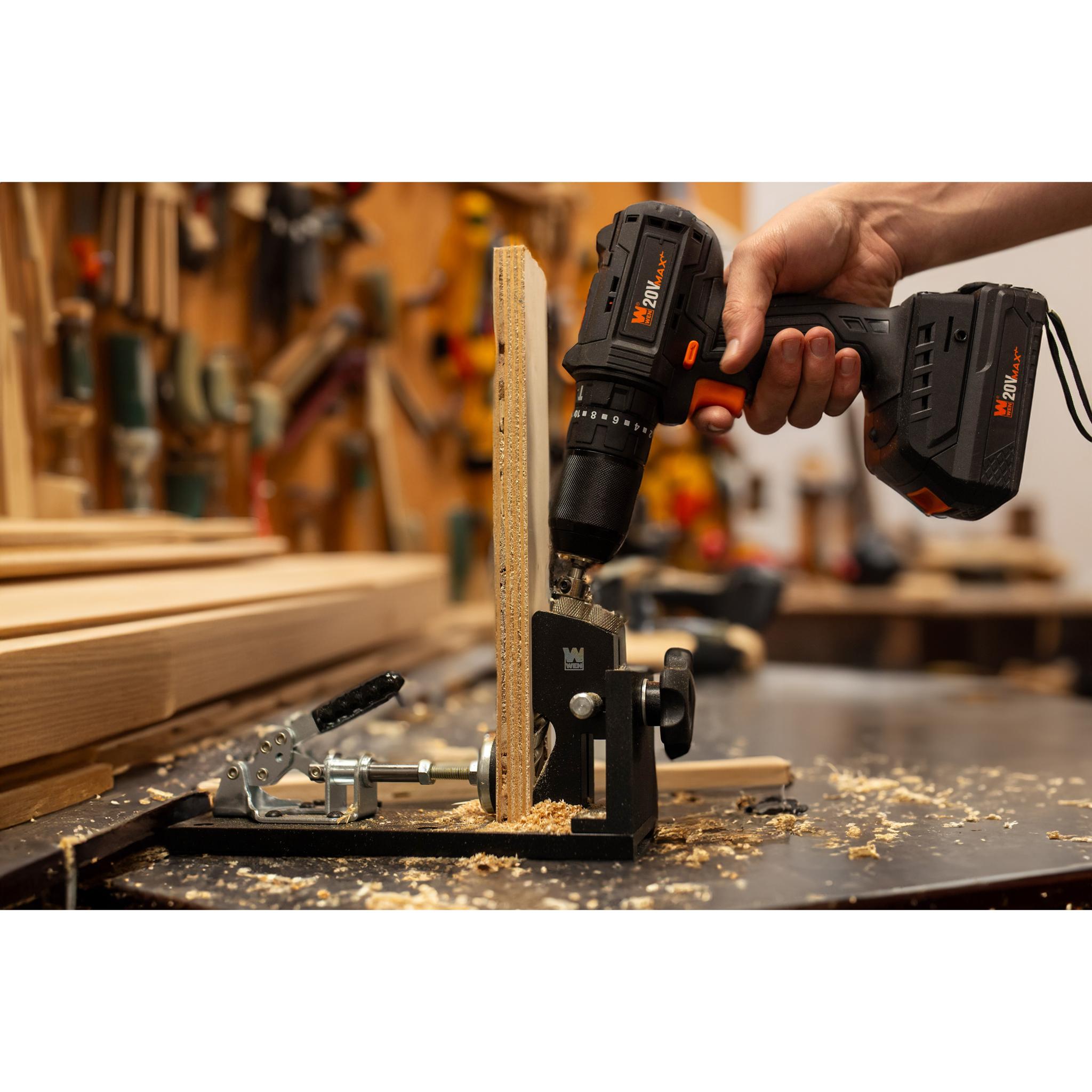 WEN WA1527 Professional Metal Pocket Hole Jig Kit with L Base, Step Drill Bit & Self-Tapping Screws - Perfect for Woodworking, DIY Projects & Furniture Assembly