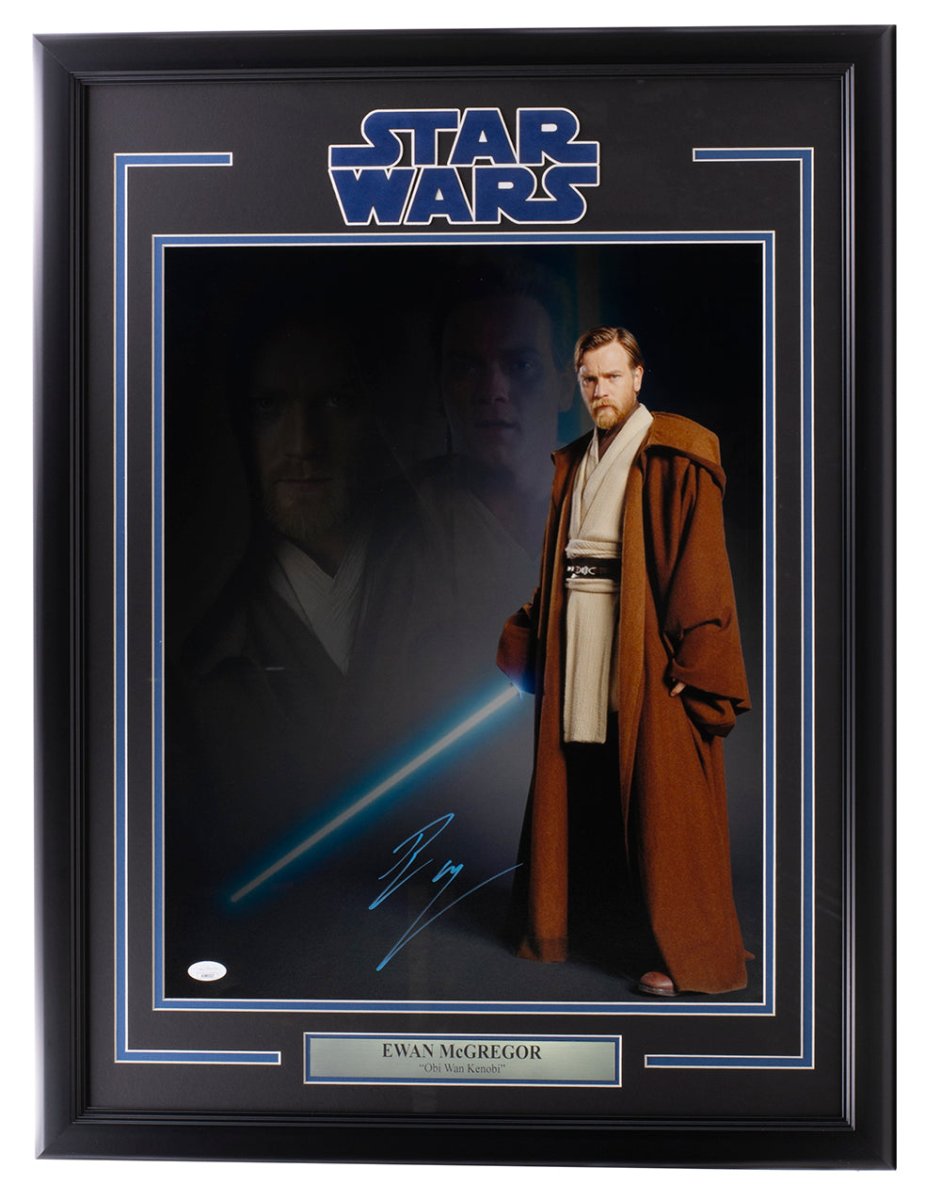 Ewan McGregor Autographed Star Wars Obi-Wan Kenobi Framed 16x20 Photo Collage with JSA COA - Perfect for Star Wars Collectors, Home Theater Decor & Gift for Fans