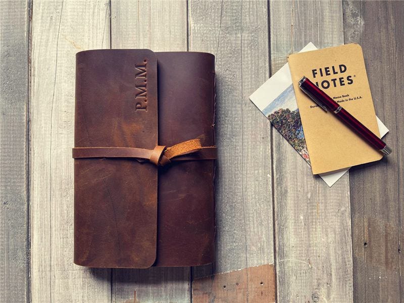 Vintage Handmade Leather Bound Journal - Classic Writing Notebook for Travel, Journaling & Gift Giving - Premium Leather Diary with Blank Pages for Men & Women