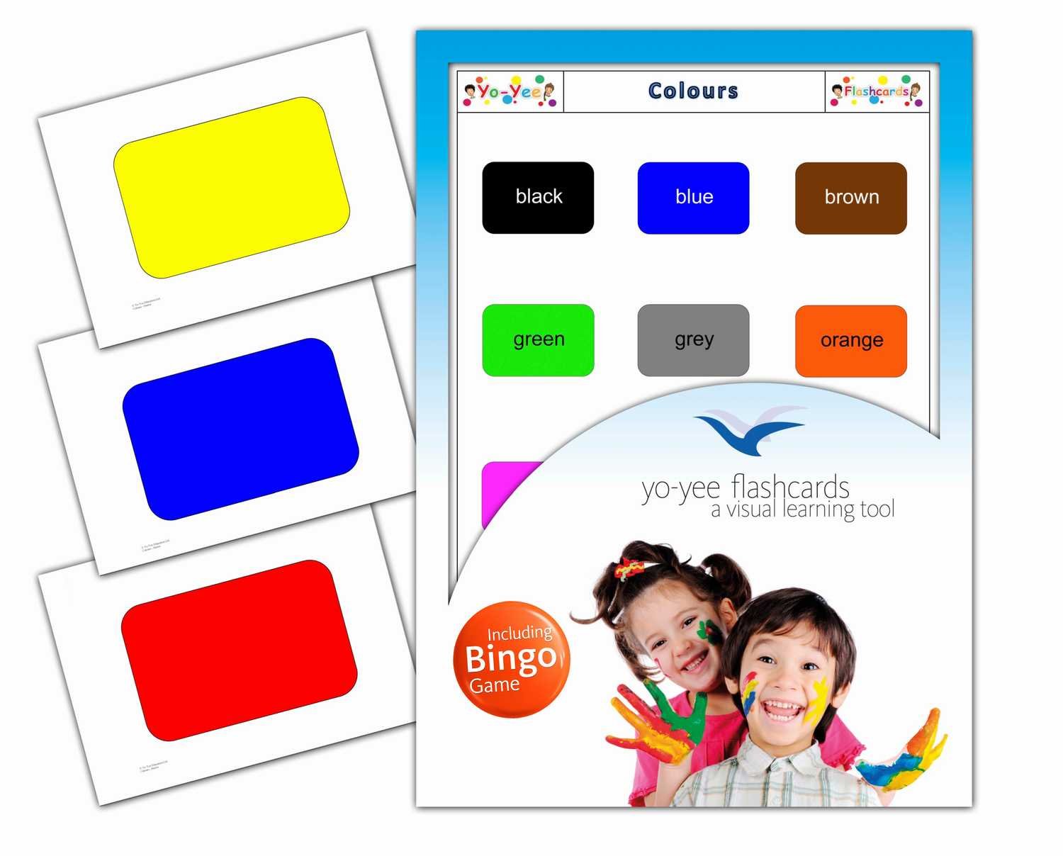 Color Flash Cards with Matching Bingo Game - Educational Vocabulary Picture Cards for Babies, Toddlers & Kids | Learning Colors, Memory Games & Classroom Activities