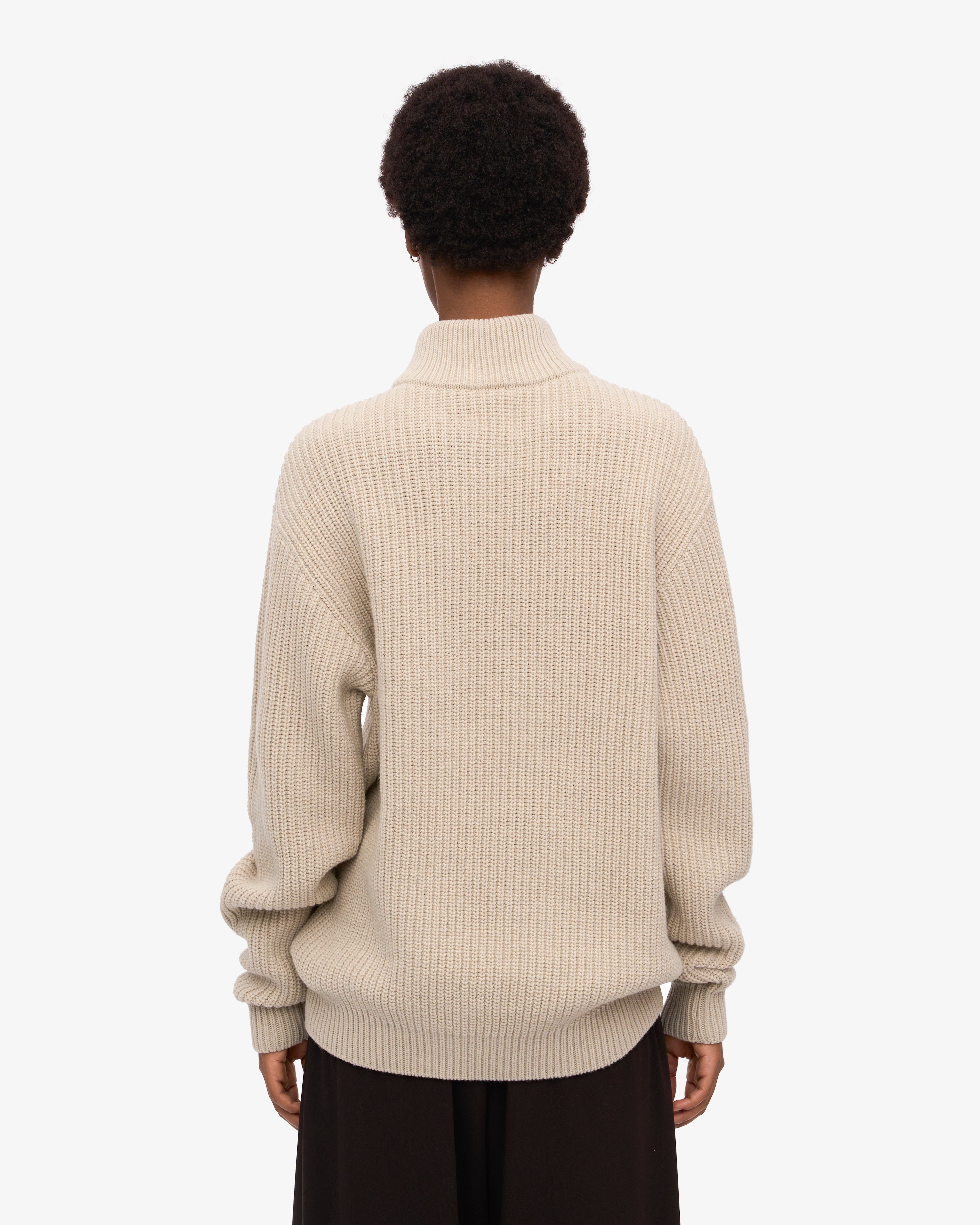 Premium Merino Wool Quarter Zip Sweater for Men - Ivory White - Ideal for Outdoor Adventures & Casual Wear