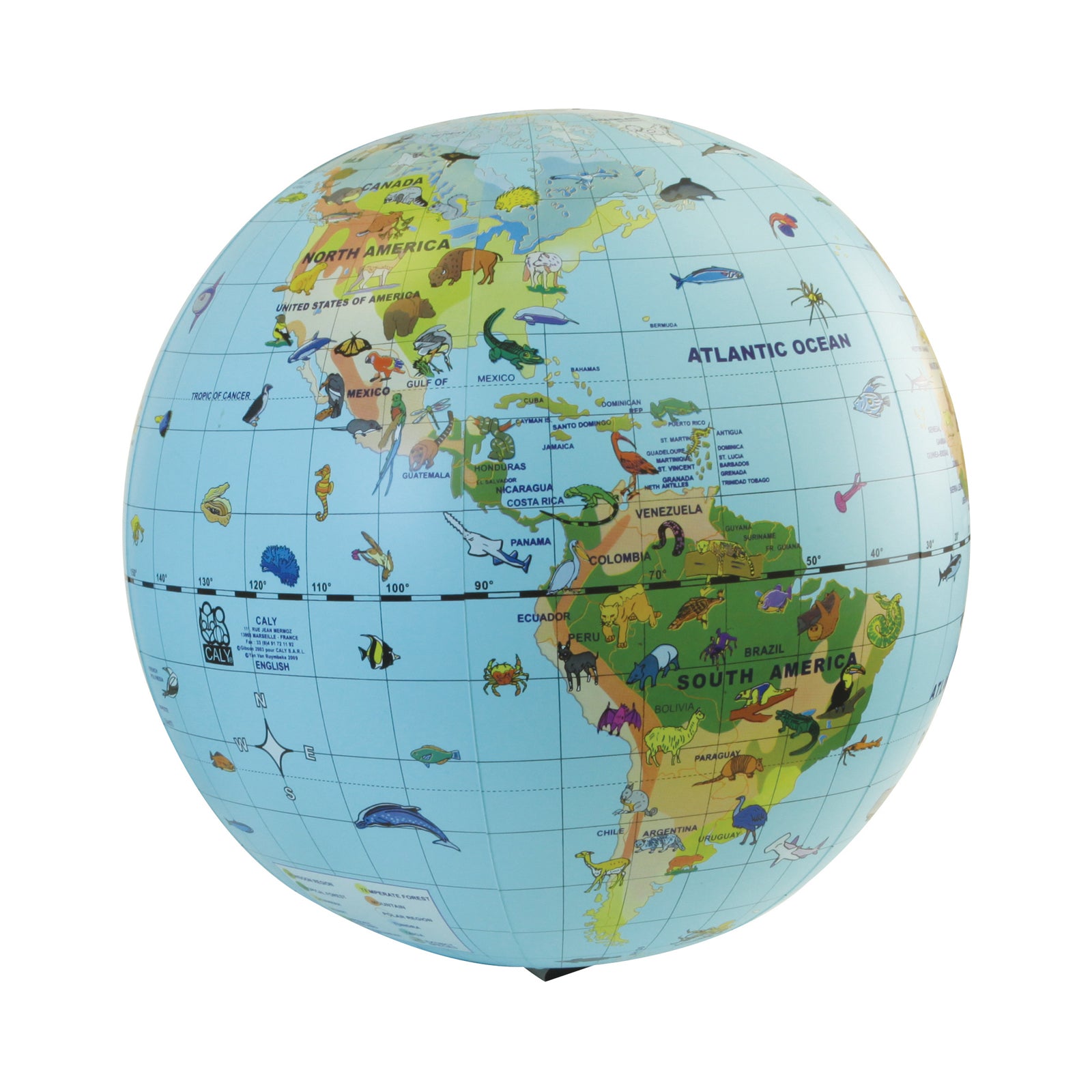 Animal Quest Inflatable Globe - Educational Geography Learning Toy for Kids | Fun Classroom & Homeschool STEM Activities