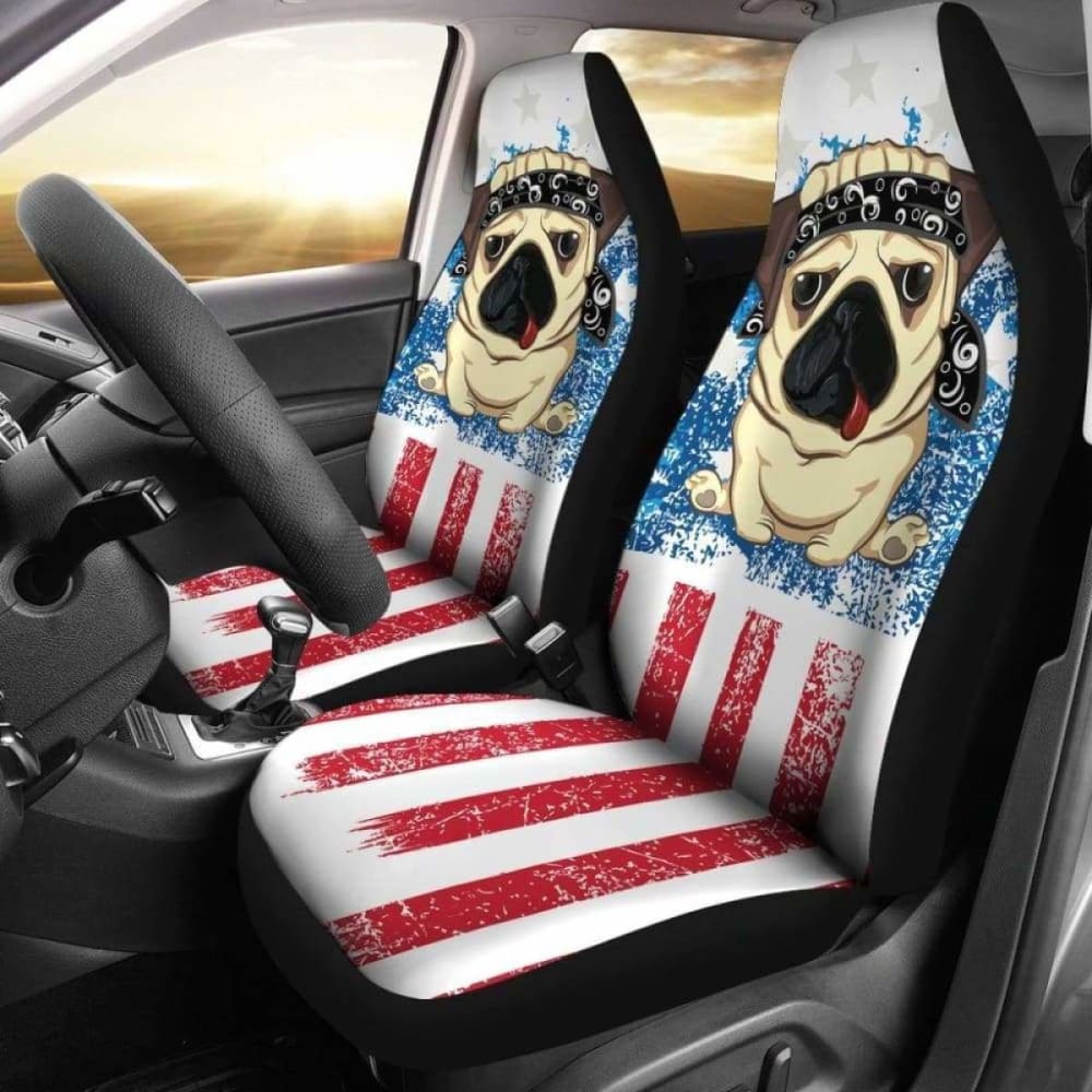 Premium American Pug Car Seat Covers - Waterproof & Non-Slip Pet Seat Protector for Dogs - Perfect for SUVs, Trucks & Sedans - Keep Your Car Clean & Stylish