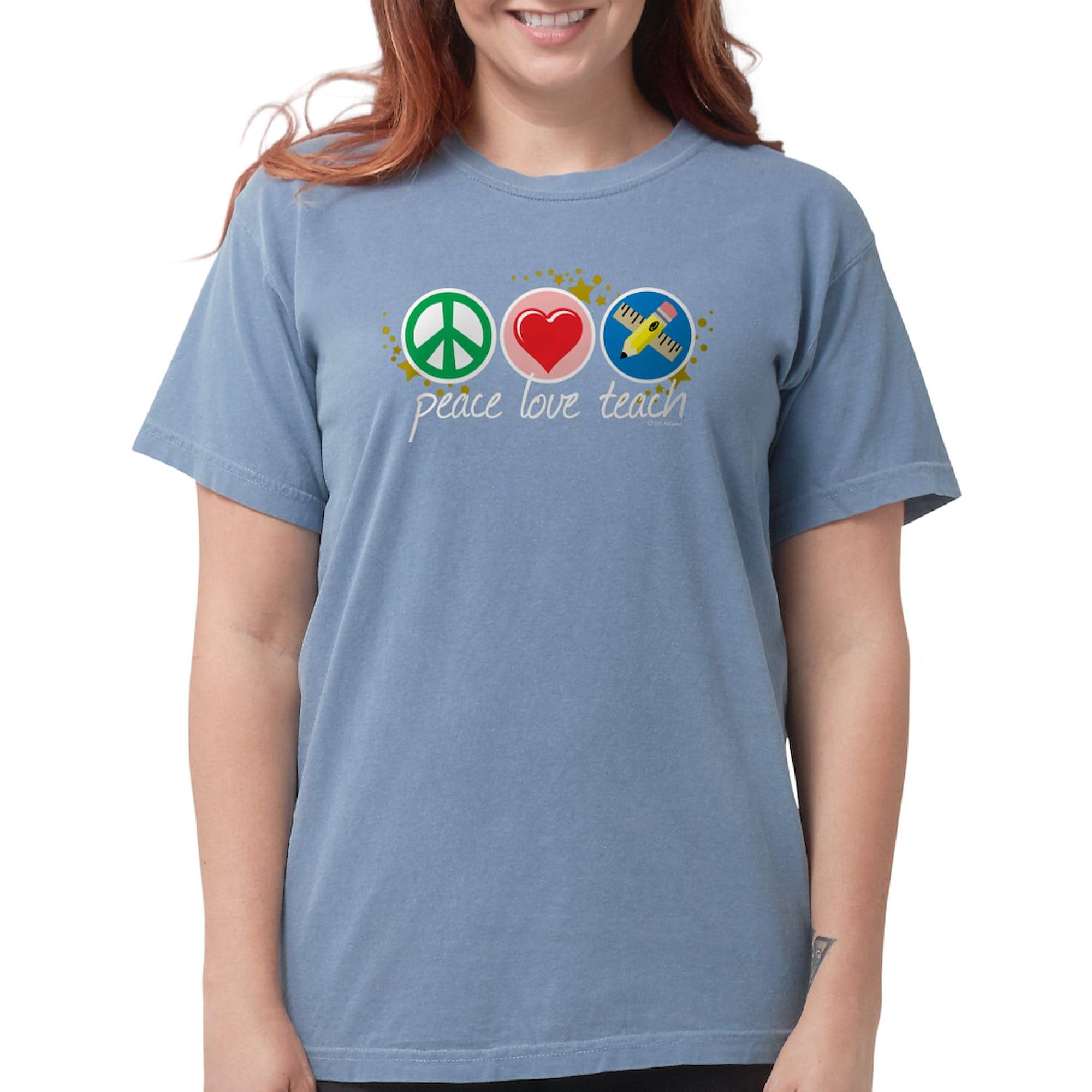 Peace Love Teach Women's T-Shirt - Comfort Colors® Soft Cotton Tee for Teachers - Perfect for Classroom, School Events & Casual Wear