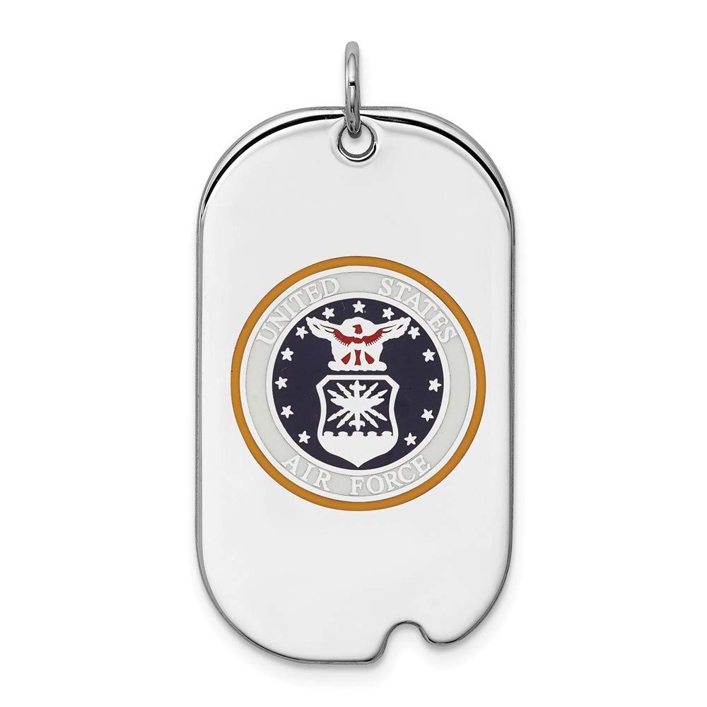 Authentic Sterling Silver US Air Force Dog Tag - Personalized Military ID Necklace for Men & Women - Perfect for Veterans, Active Duty, and Military Enthusiasts