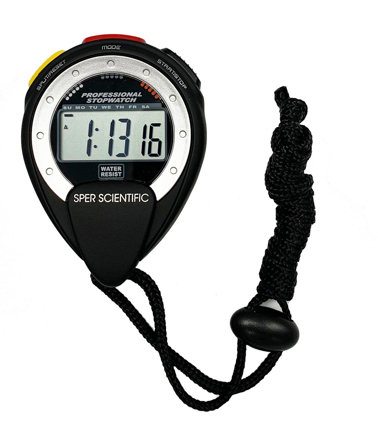 Large Display Water Resistant Stopwatch - Digital Sports Timer with Lap Memory for Swimming, Running, Coaching & Fitness Training