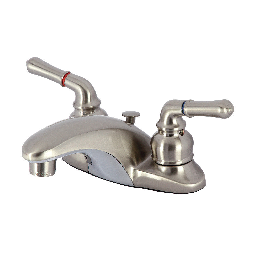 Kingston Brass KB625B 4-Inch Centerset Bathroom Faucet - Chrome Finish, Single Handle, Water-Saving Design for Bathroom Sink, Ideal for Modern Homes & Apartments