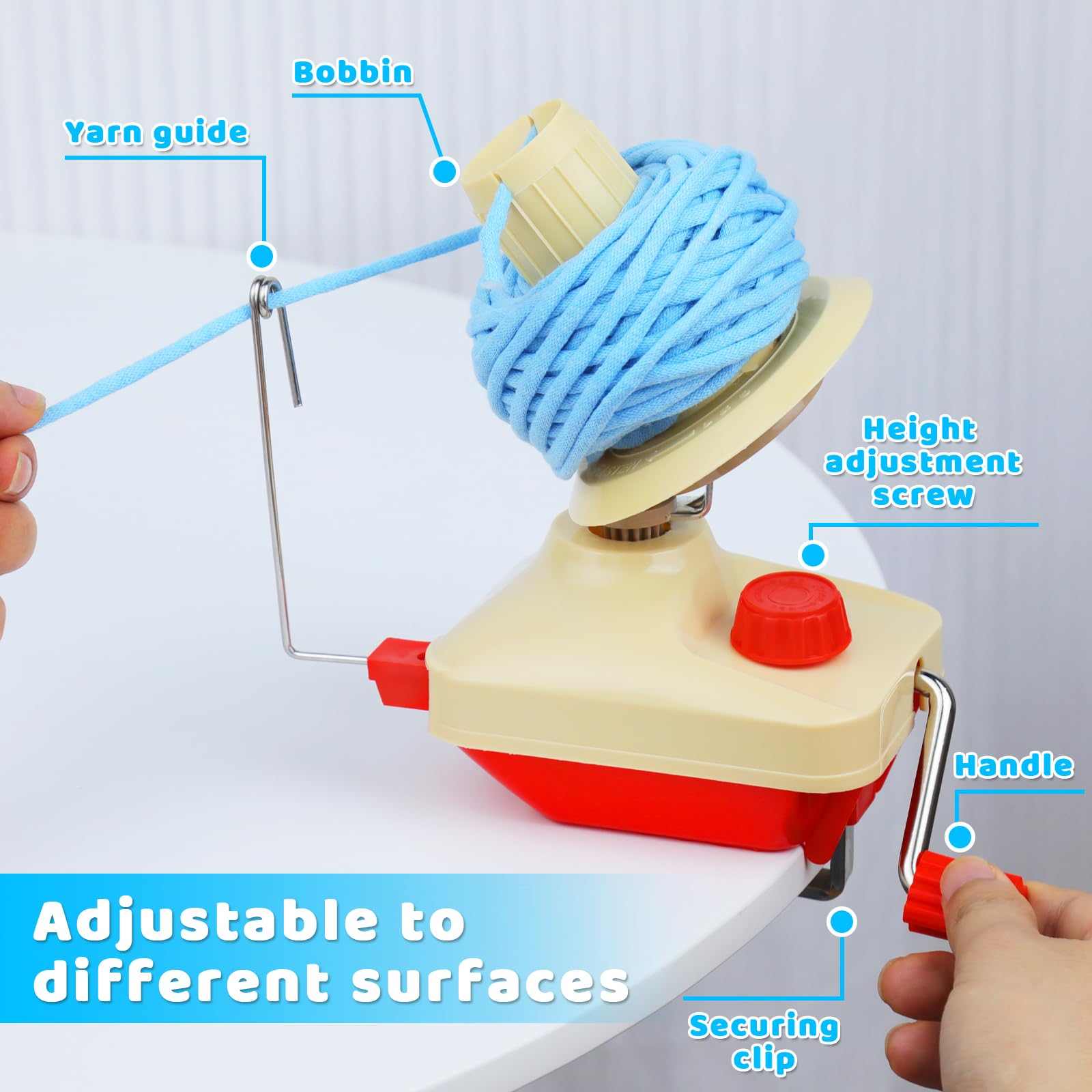 BUTUZE Large Capacity Manual Yarn Ball Winder and Spinner with 53 Stitch Markers - Complete Knitting Kit for DIY Yarn Projects, Crocheting & Handmade Crafts
